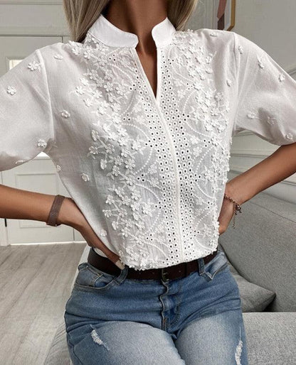 Bluse mit Spitzendetail - LOVEZOE