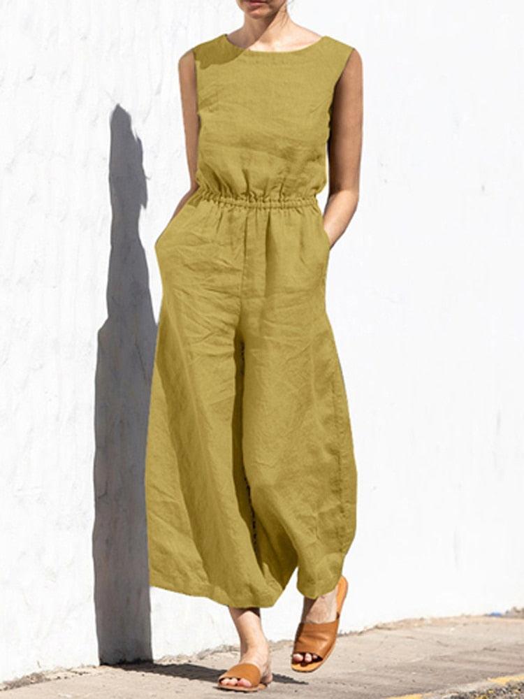 Darla - Jumpsuit aus Baumwolle und Leinen - LOVEZOE