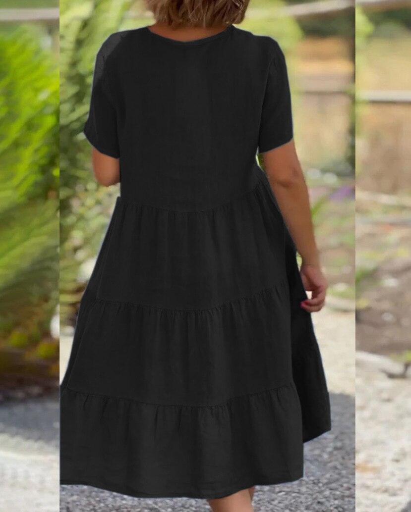 Izabel - Schmeichelhaftes Kleid aus Baumwollmischung - LOVEZOE