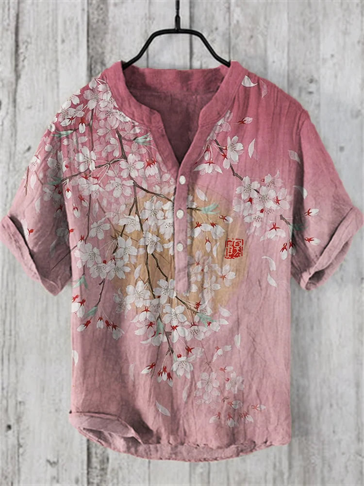 Michi - Japanisches Vintage-Shirt mit kurzen Ärmeln