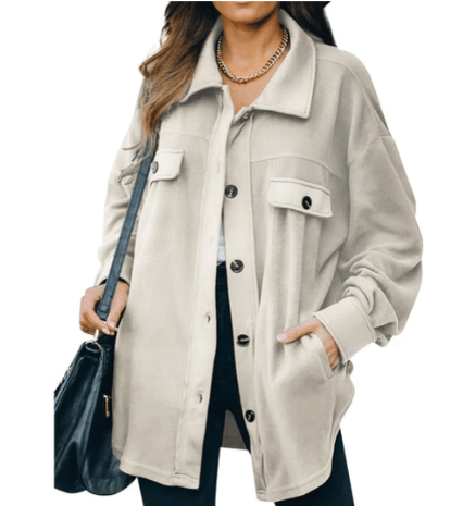 Isabella – fleecejacke mit knopfleiste - LOVEZOE