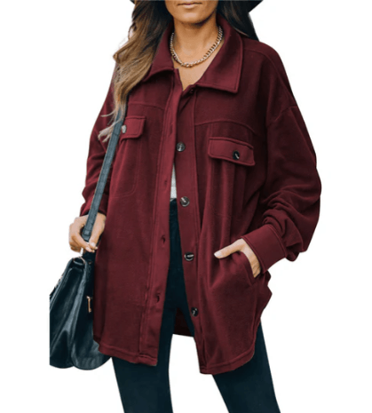 Isabella – fleecejacke mit knopfleiste - LOVEZOE