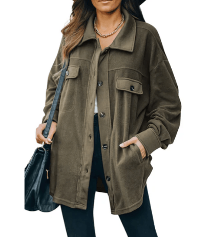 Isabella – fleecejacke mit knopfleiste - LOVEZOE