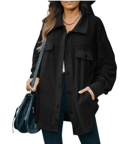 Isabella – fleecejacke mit knopfleiste - LOVEZOE