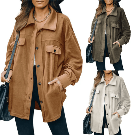 Isabella – fleecejacke mit knopfleiste - LOVEZOE