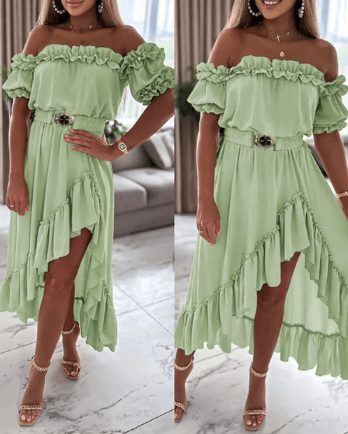 Ella – rüschen-maxikleid für frühling/sommer - LOVEZOE