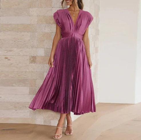 Darcey – maxikleid mit v-ausschnitt - LOVEZOE