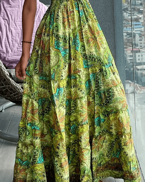 Charlotte – kurzarmkleid mit paisley-print - LOVEZOE