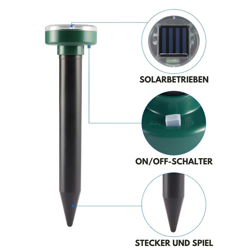 Langlebiger Solar-Ultraschall-Tiervertreiber