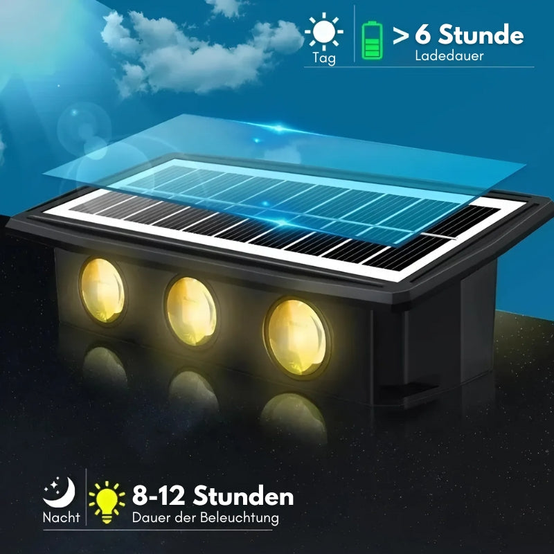 Stilvolle Solar Wandlampe LED Outdoor Wasserdicht Dekoration