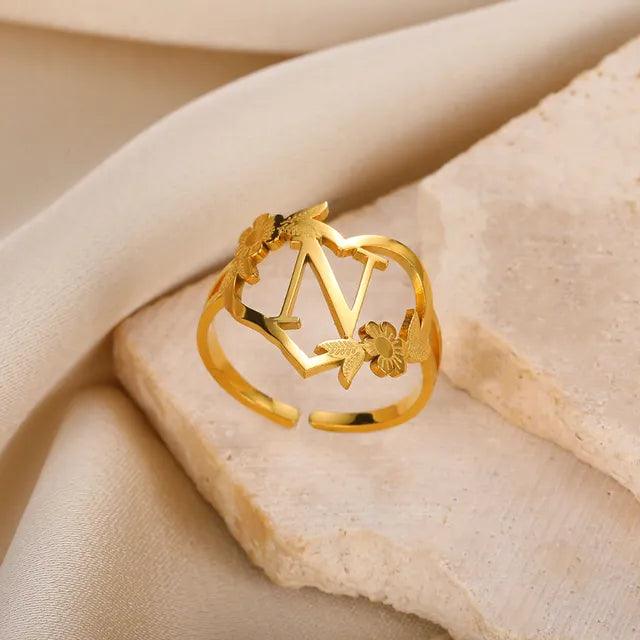 Marshien | Initialen Herz Ringe Goldschmuck - LOVEZOE