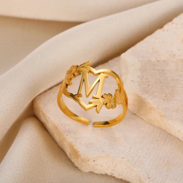 Marshien | Initialen Herz Ringe Goldschmuck - LOVEZOE