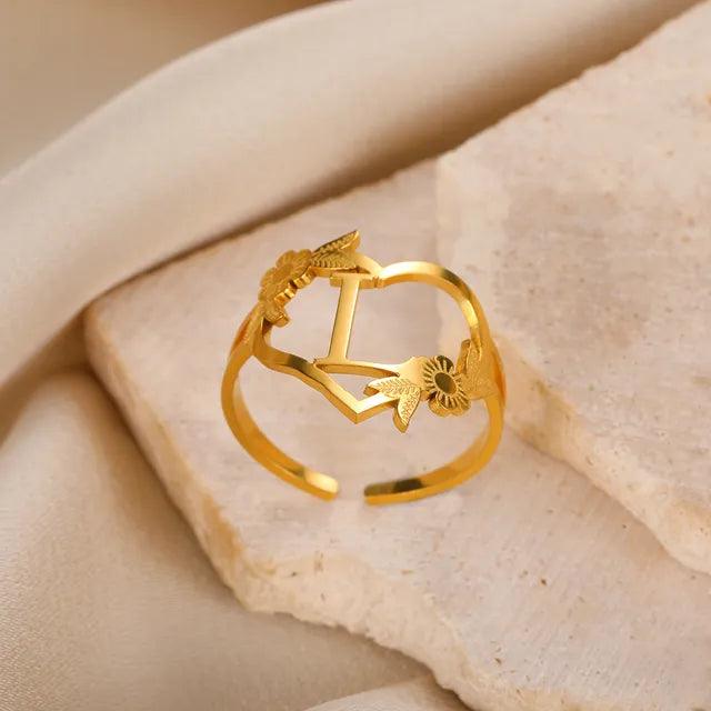 Marshien | Initialen Herz Ringe Goldschmuck - LOVEZOE