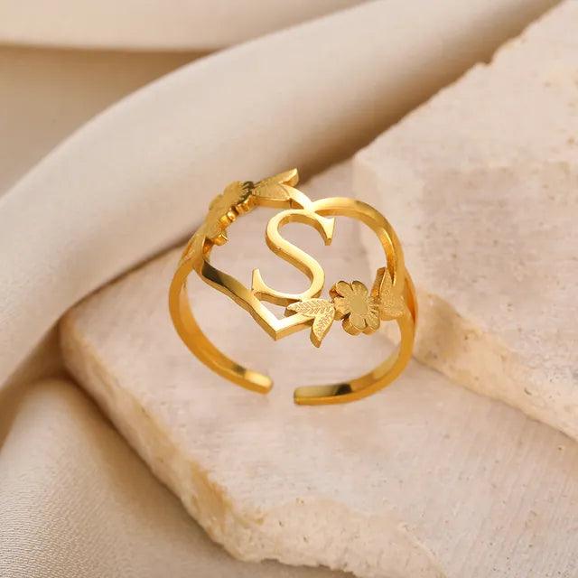 Marshien | Initialen Herz Ringe Goldschmuck - LOVEZOE