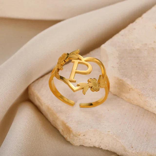 Marshien | Initialen Herz Ringe Goldschmuck - LOVEZOE