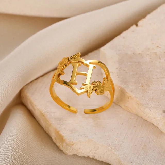 Marshien | Initialen Herz Ringe Goldschmuck - LOVEZOE