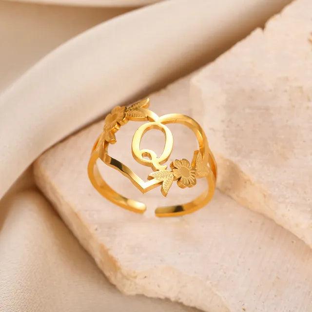 Marshien | Initialen Herz Ringe Goldschmuck - LOVEZOE