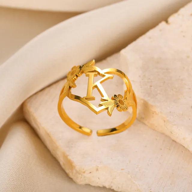 Marshien | Initialen Herz Ringe Goldschmuck - LOVEZOE