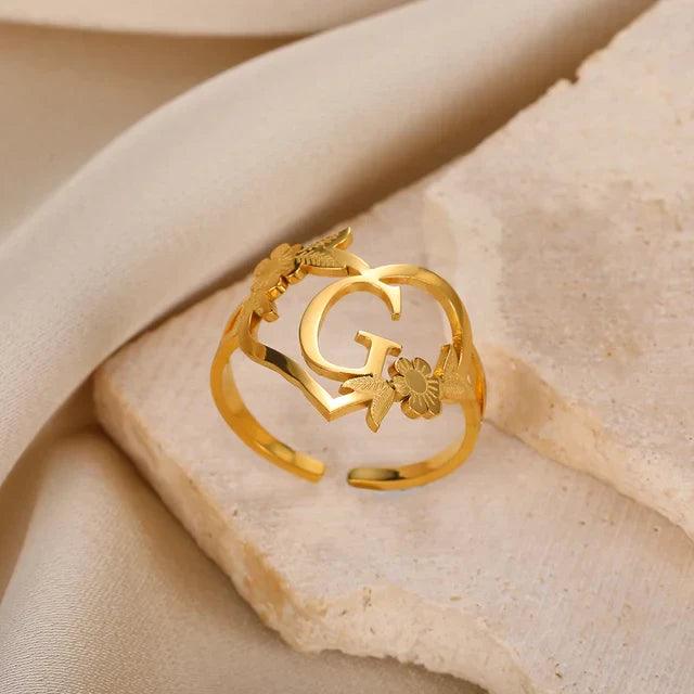 Marshien | Initialen Herz Ringe Goldschmuck - LOVEZOE