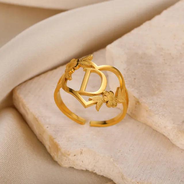 Marshien | Initialen Herz Ringe Goldschmuck - LOVEZOE