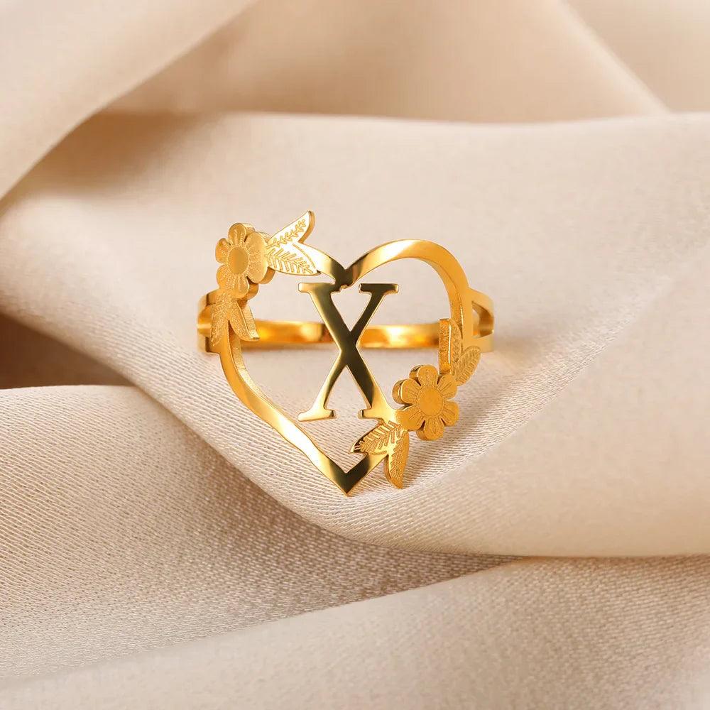 Marshien | Initialen Herz Ringe Goldschmuck - LOVEZOE