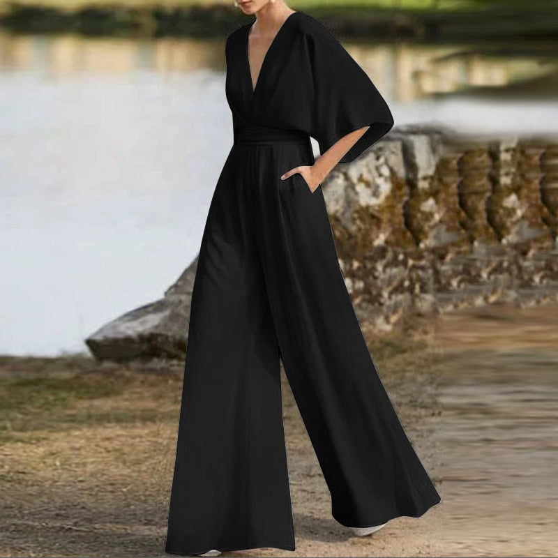 ABIGAIL™ | ELEGANTER JUMPSUIT MIT V-AUSSCHNITT