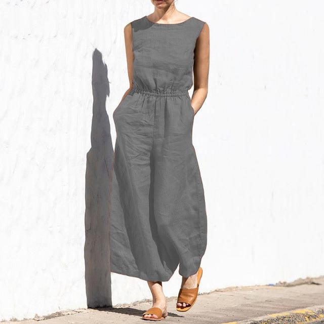 Darla - Jumpsuit aus Baumwolle und Leinen - LOVEZOE