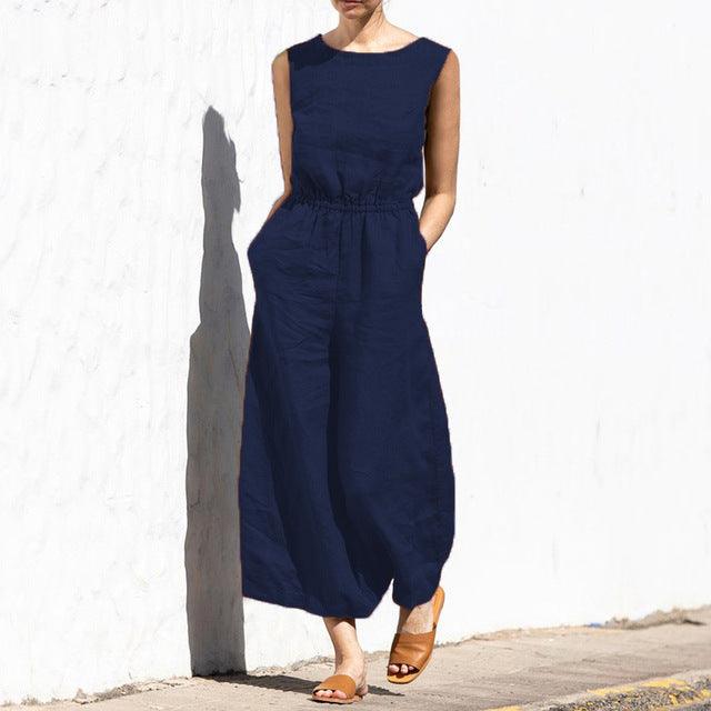 Darla - Jumpsuit aus Baumwolle und Leinen - LOVEZOE