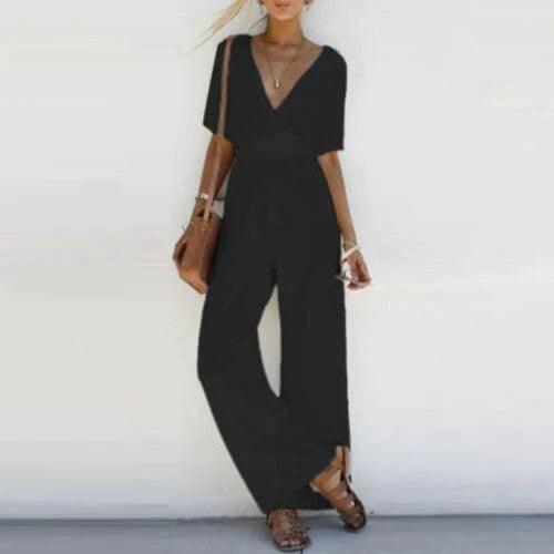 Jesse - Eleganter Damen Jumpsuit mit V-Ausschnitt - LOVEZOE