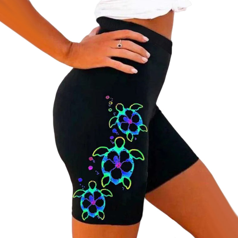 Fitness-Yoga-Shorts mit buntem Druck