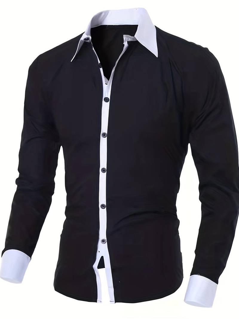 Anthony – lässiges button-up-kontrasthemd für herren - LOVEZOE