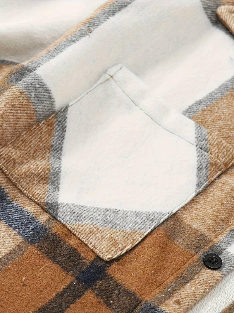 David – langarm-button-down-shirt mit karomuster für herren - LOVEZOE