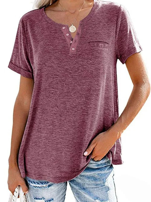 Mode Farbe Tasche Kurzarm T-Shirt