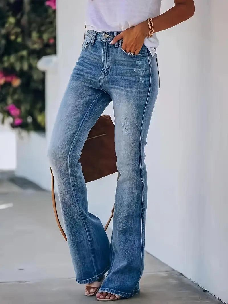 Ava – stylische bootcut-jeans für den frühling - LOVEZOE