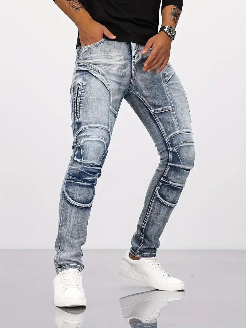 Liam – lässige skinny-bikerjeans für herren - LOVEZOE