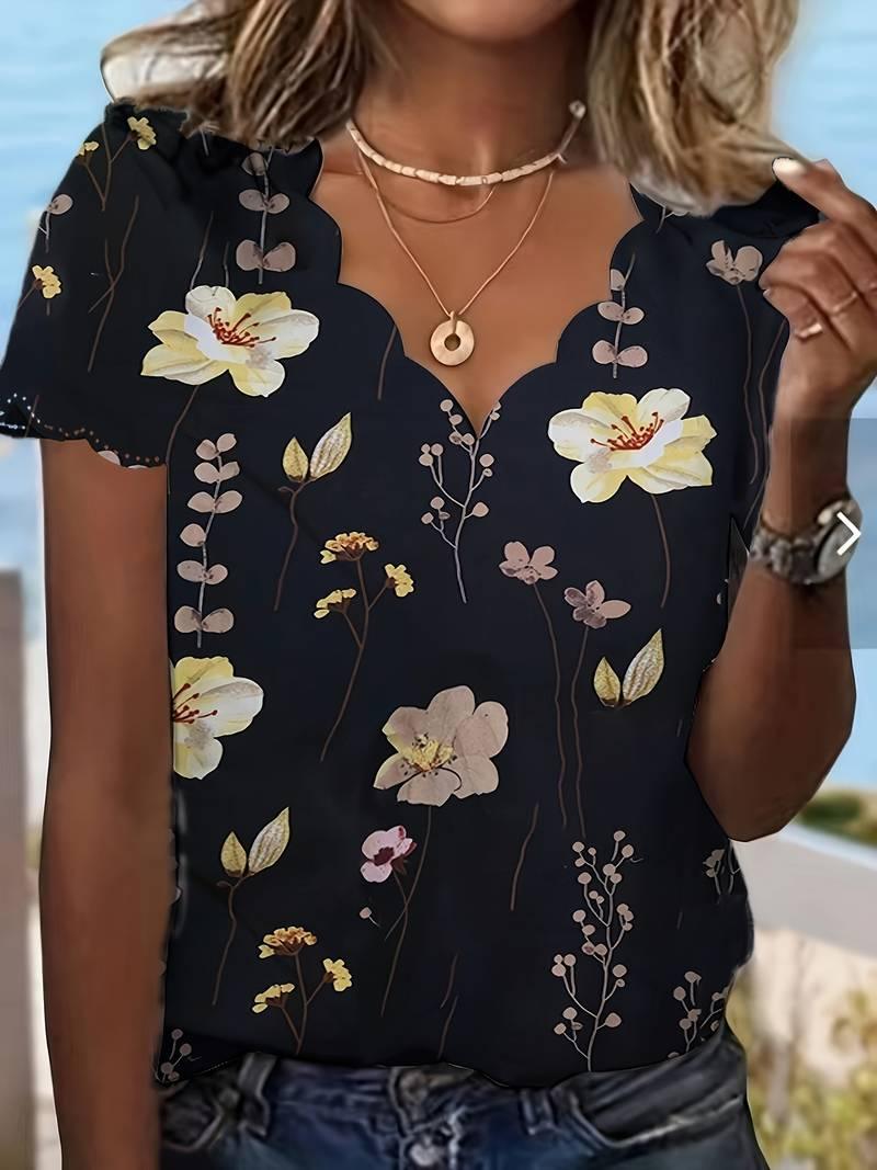 Jennifer – bluse mit blumendruck für den frühling - LOVEZOE