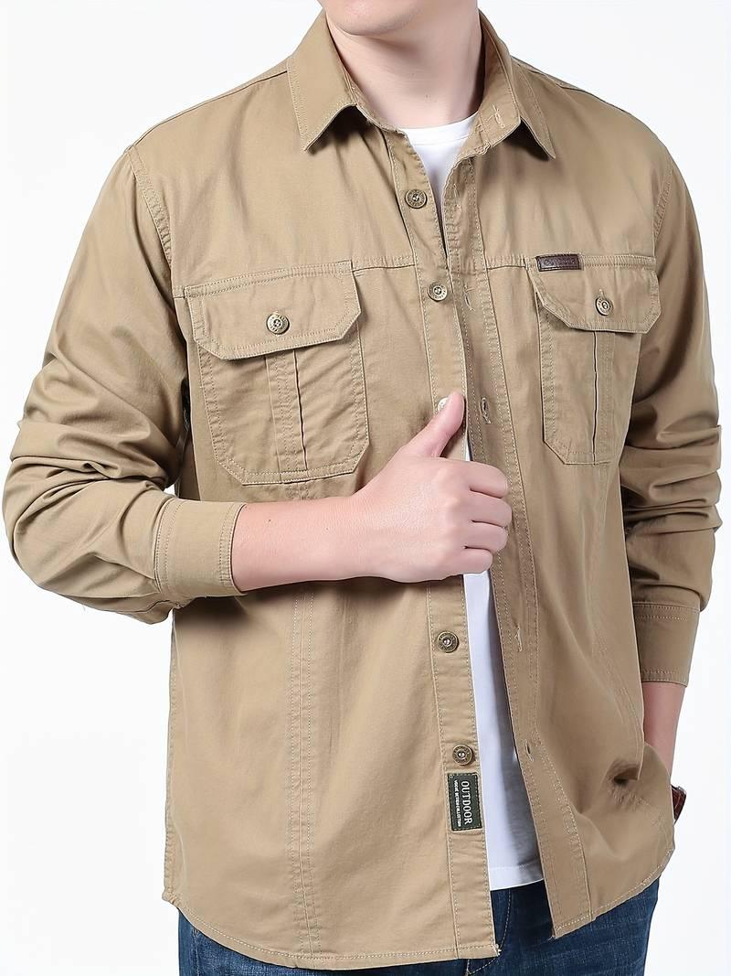 Michael – bequemes langarm-button-down-shirt für herren - LOVEZOE