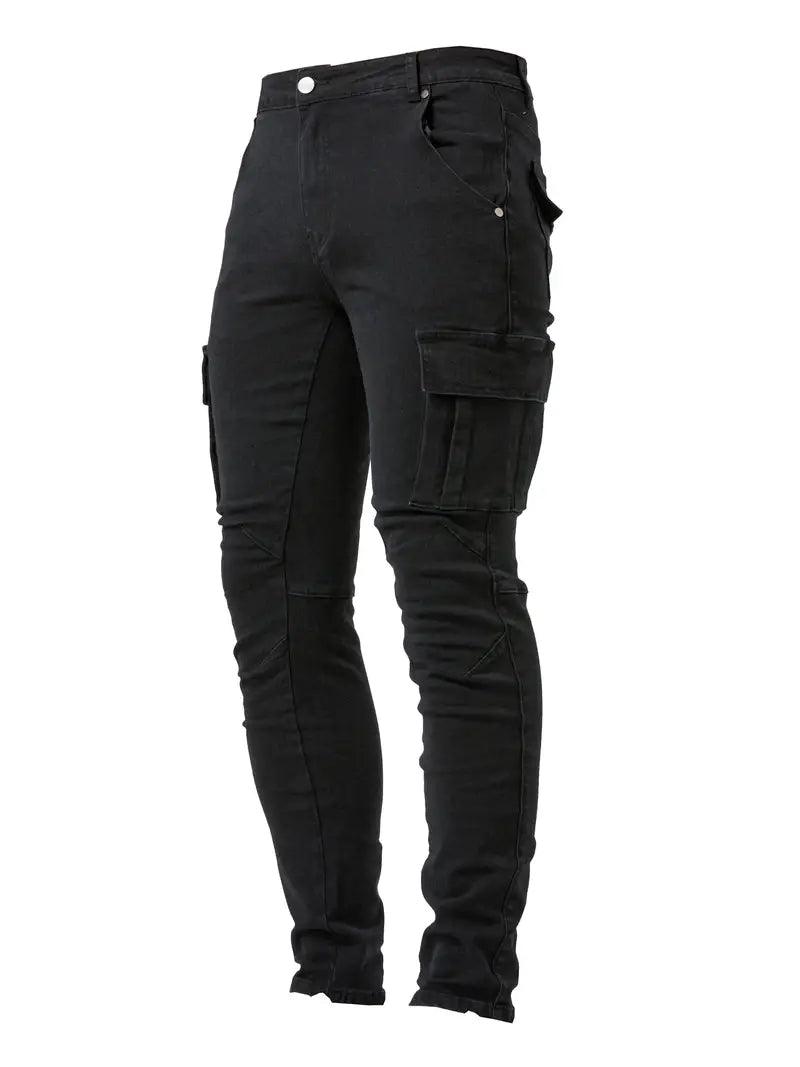 James - slim fit denim cargo pants for men - LOVEZOE