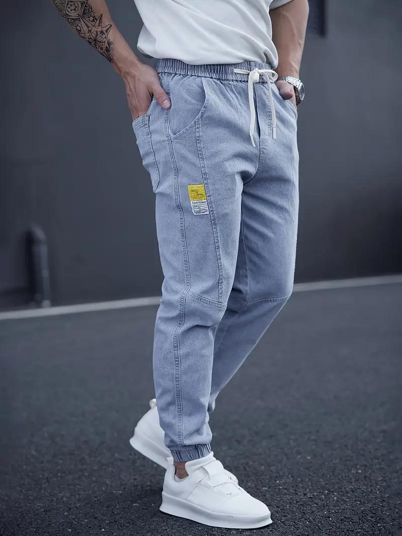 Elijah – lässige tapered-jeans mit taillenkordelzug - LOVEZOE