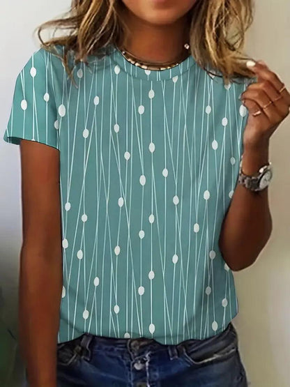 Mary – t-shirt mit rundhalsausschnitt und polka-dot-print - LOVEZOE