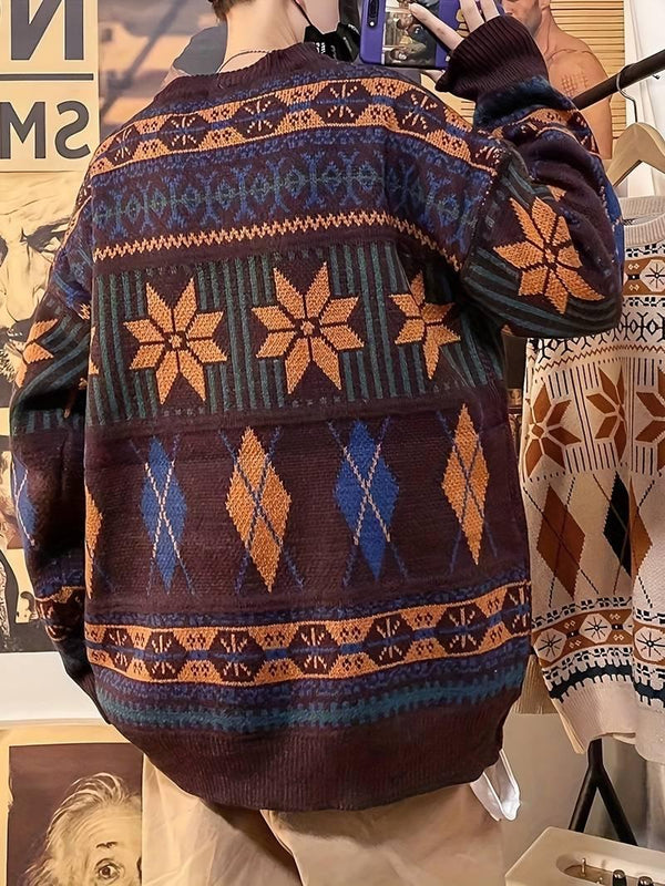 Thomas – pullover mit geometrischem musterdesign für männer - LOVEZOE