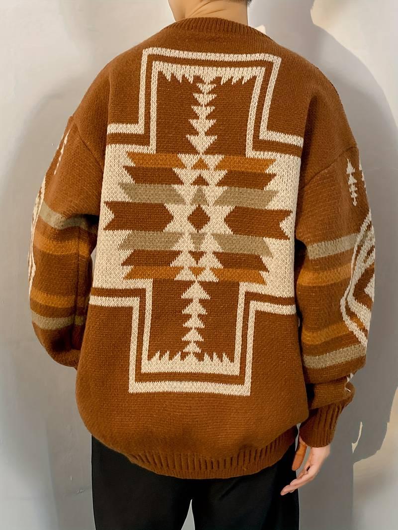 John – pullover mit geometrischem print für männer - LOVEZOE