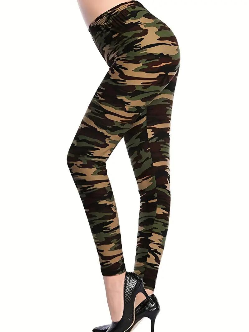 Aurora – lässige camouflage-leggings mit hoher taille - LOVEZOE