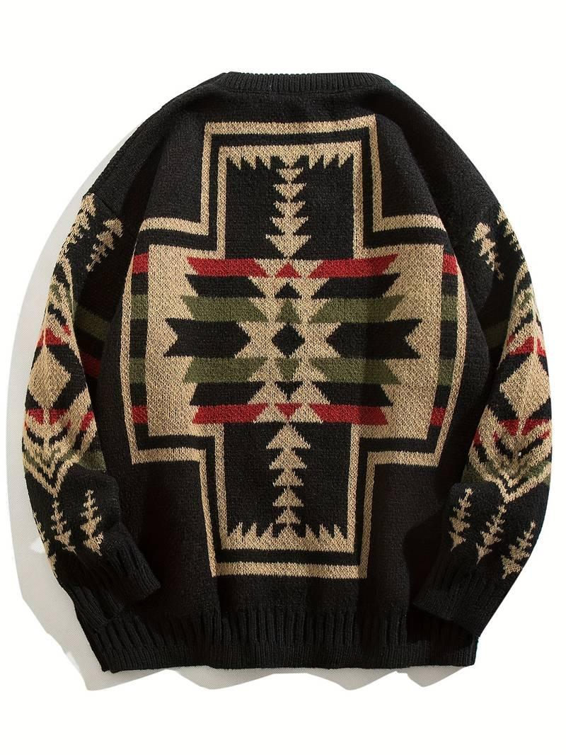 John – pullover mit geometrischem print für männer - LOVEZOE