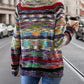 Zoe – strickjacke mit regenbogenstreifen und offener vorderseite - LOVEZOE