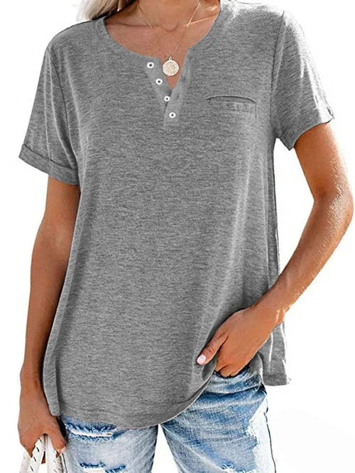 Mode Farbe Tasche Kurzarm T-Shirt