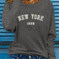 Ava – t-shirt mit rundhalsausschnitt und new york-print