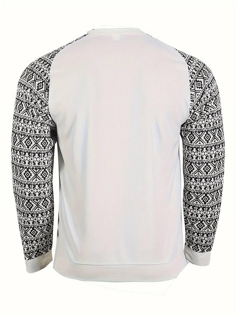 James – ethno-farbblock-langarmpullover für herren - LOVEZOE