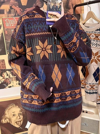 Thomas – pullover mit geometrischem musterdesign für männer - LOVEZOE