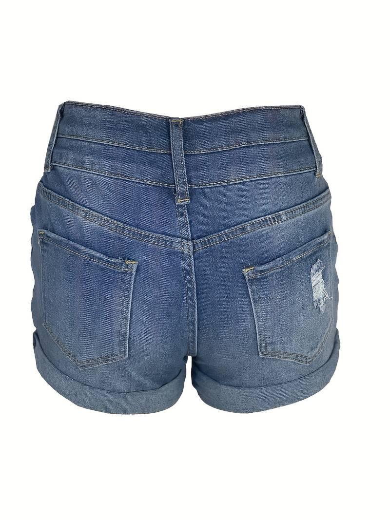 Natalie – gerippte jeansshorts für frühling/sommer - LOVEZOE